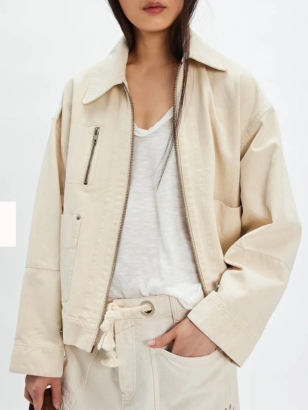 Women's 100% Cotton Sally Canvas Jacket Free People Coat